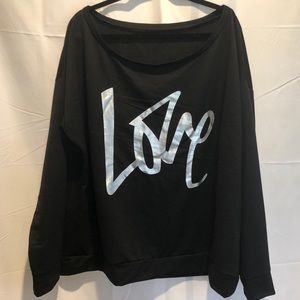 Love Letter Printed Off Shoulder Top 3XL
